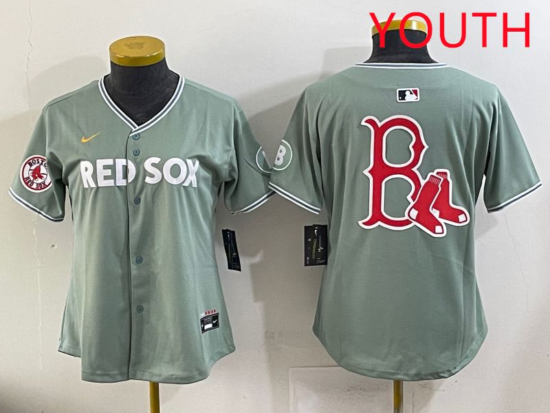 Youth 2025 Boston Red Sox Blank Light Green Joint Name Nike MLB Jersey style 6